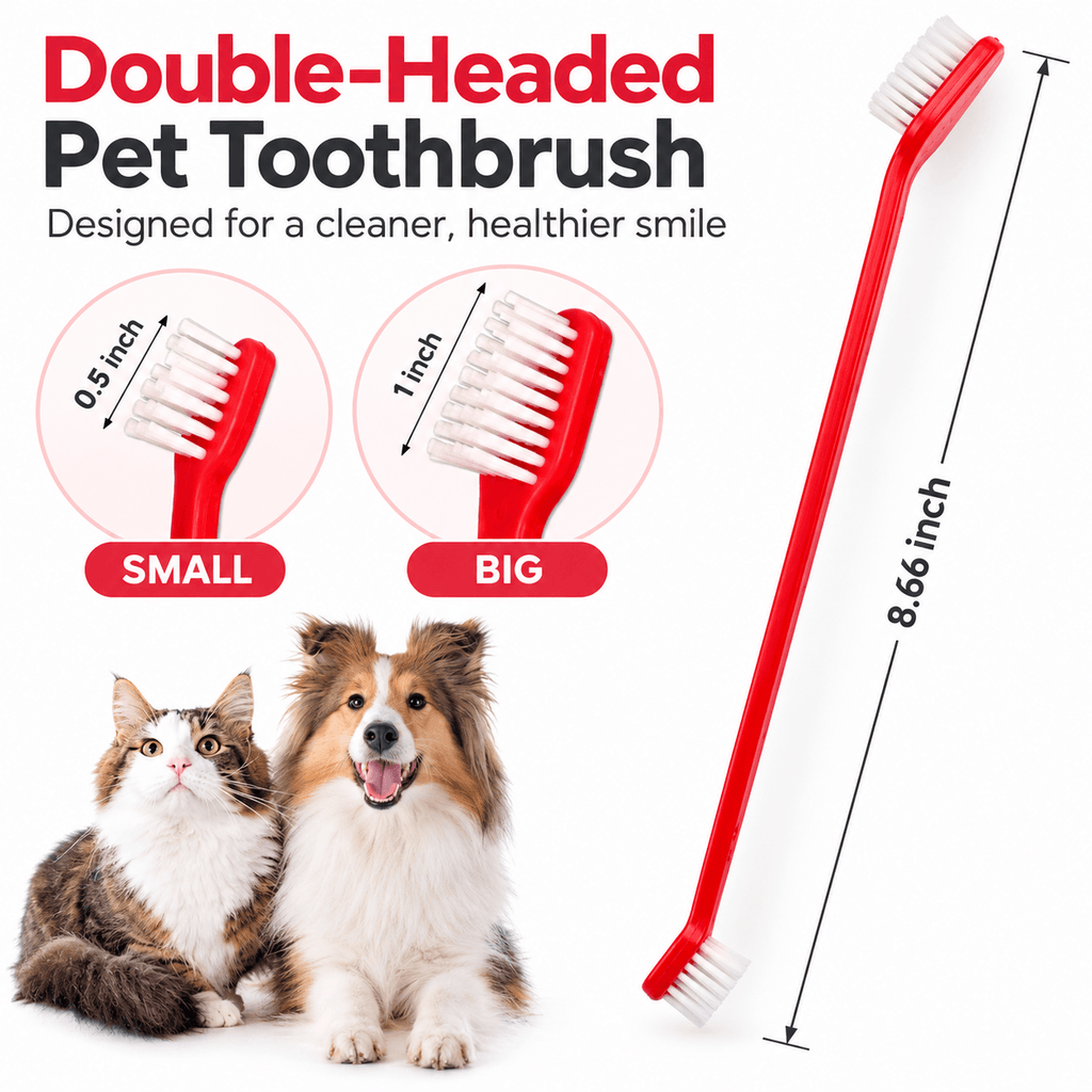 8-Pack Dual-Headed Pet Toothbrush Set for Dogs & Cats