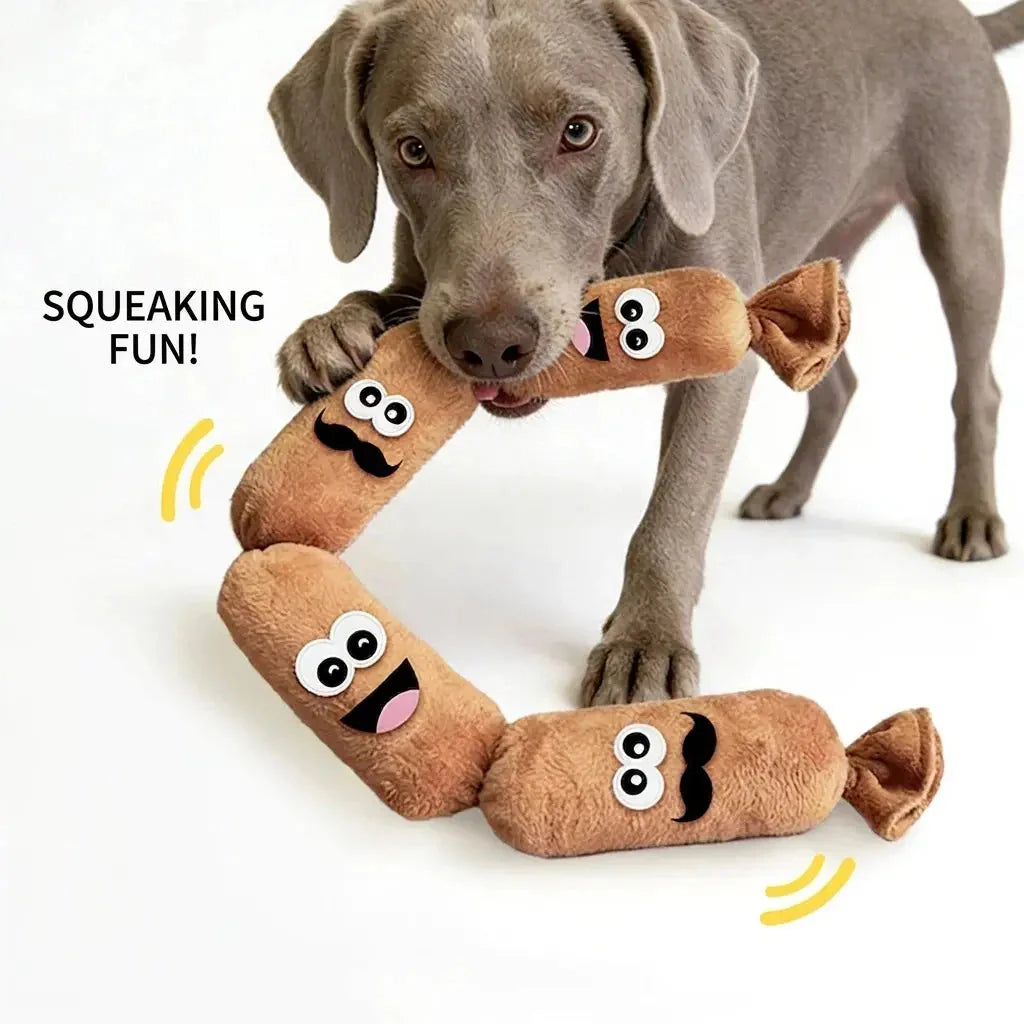 4-Link Squeaky Sausage Dog Toy