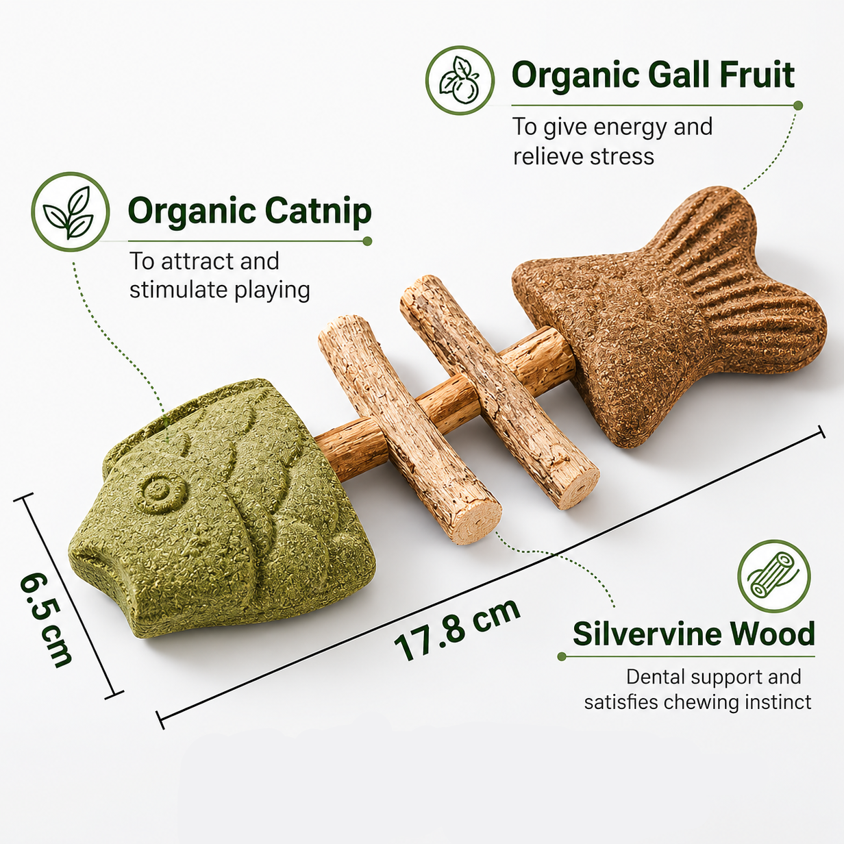 Fish Bone Cat Dental Chew Toy
