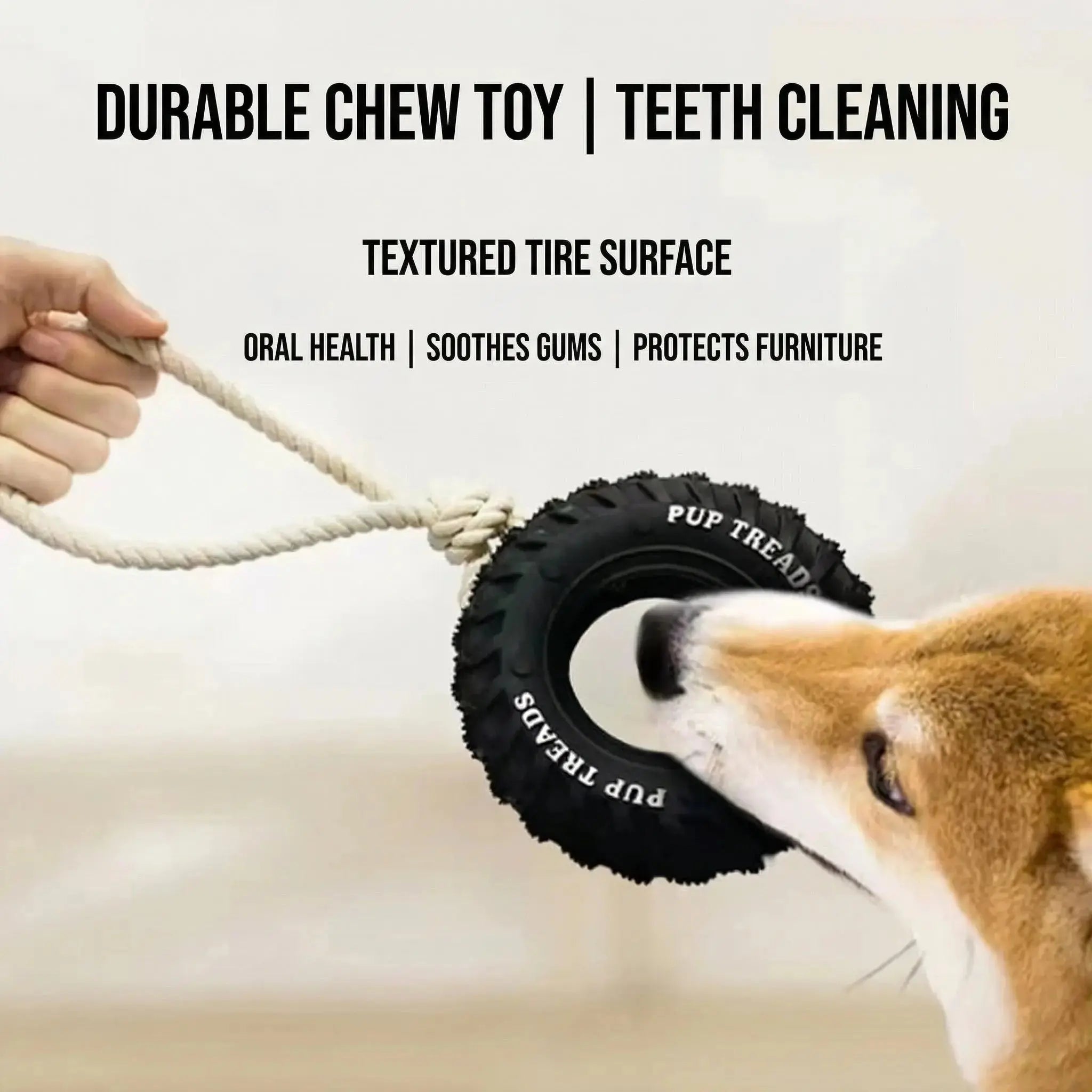 Dog Chew Tire – Tough Rubber Toy for Play & IQ Training STTM
