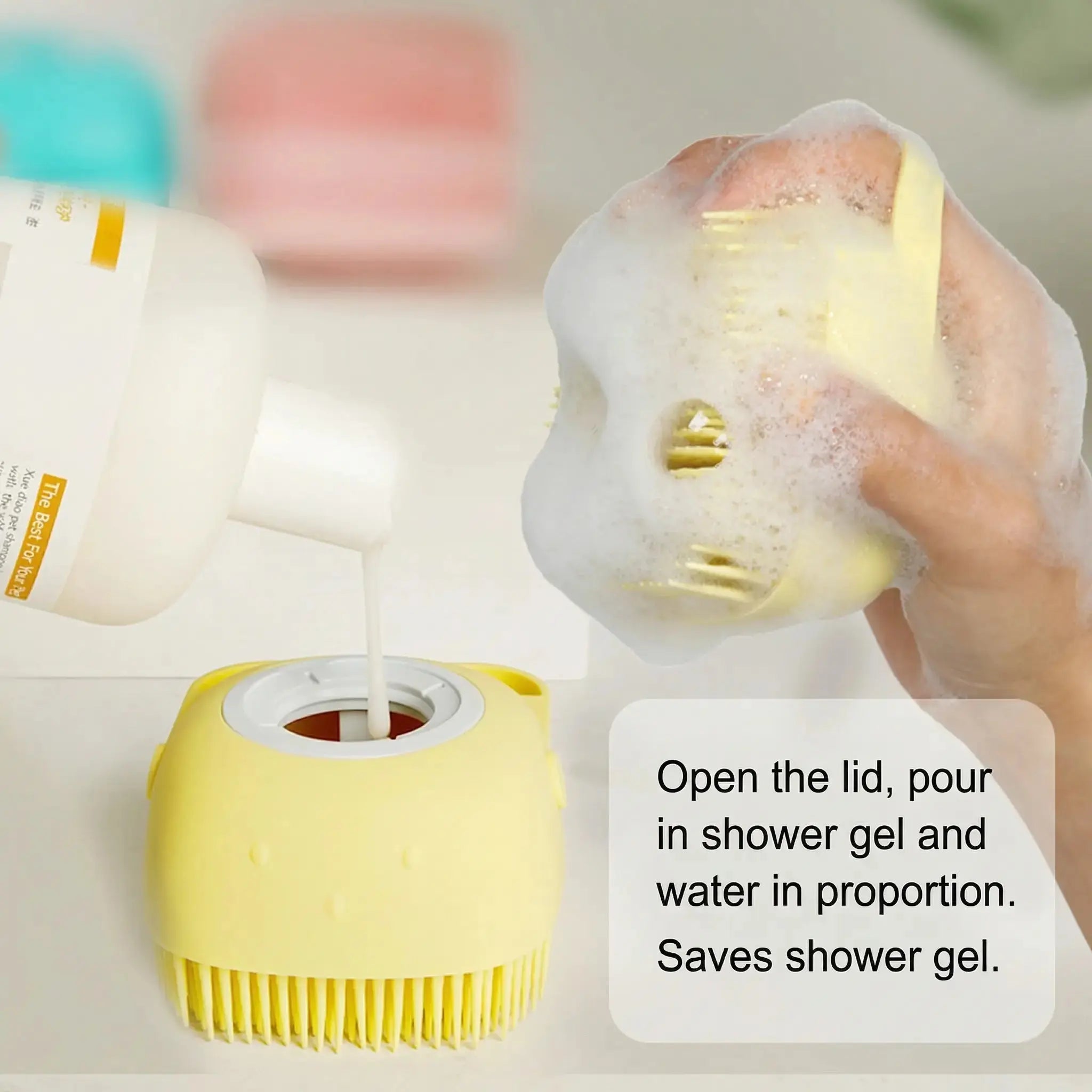 Dog Bath Brush – Silicone Shampoo Brush for Grooming STTM