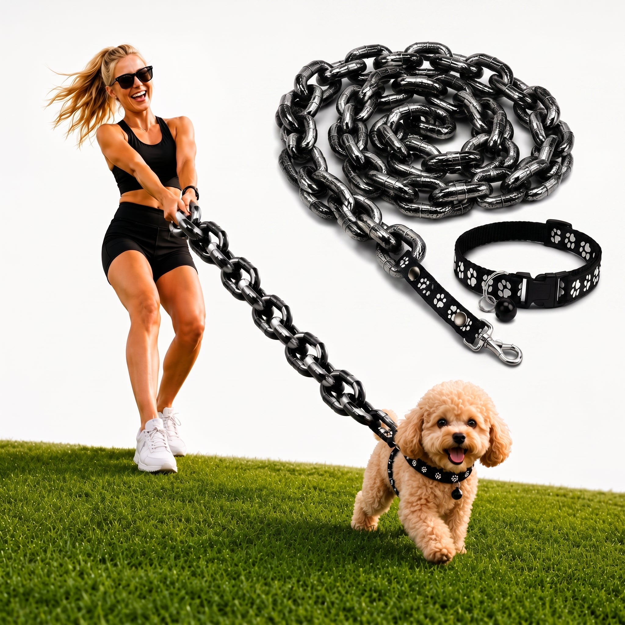 Funny Lightweight Faux Iron Chain Leash
