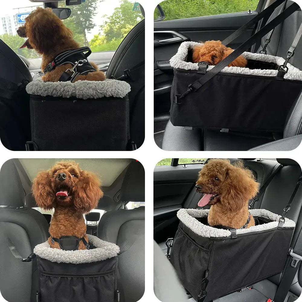 Small Pet Car Seat – Cozy Console Booster for Dogs & Cats STTM