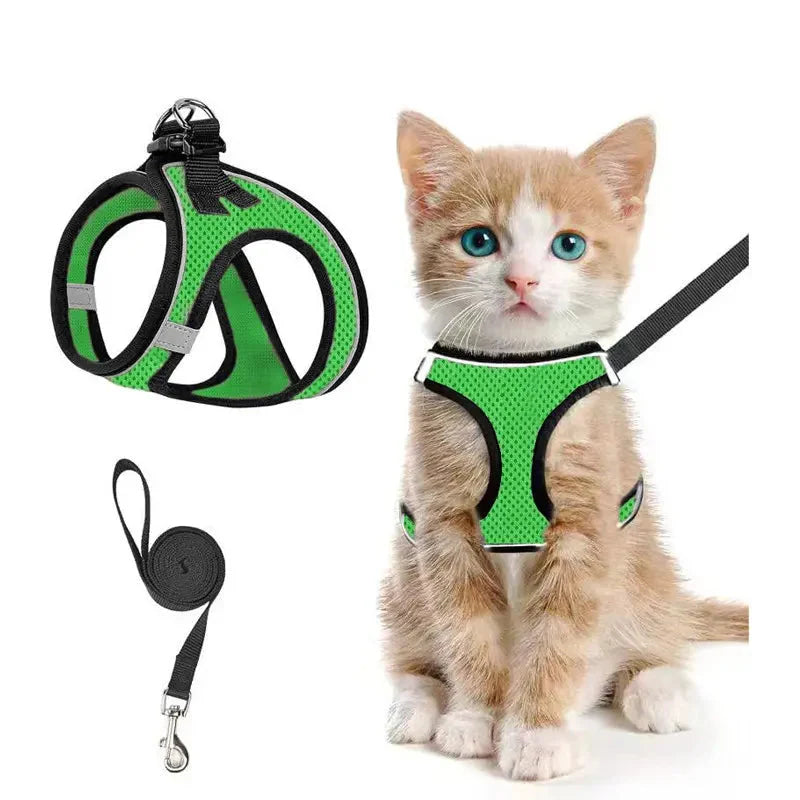 Breathable Adjustable Pet Harness &amp; Leash Set
