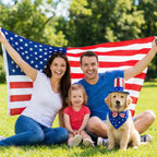 Patriotic USA Pet Hat & Bow Tie Set