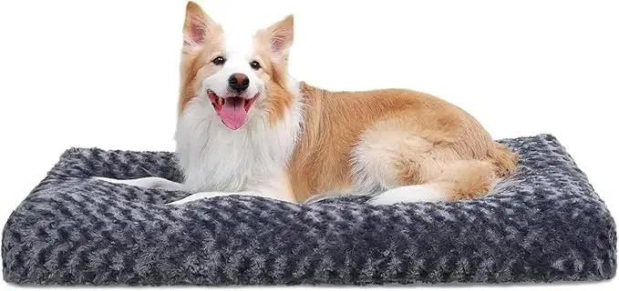 Washable Plush Dog Bed – Anti-Slip Crate Mat Fursera