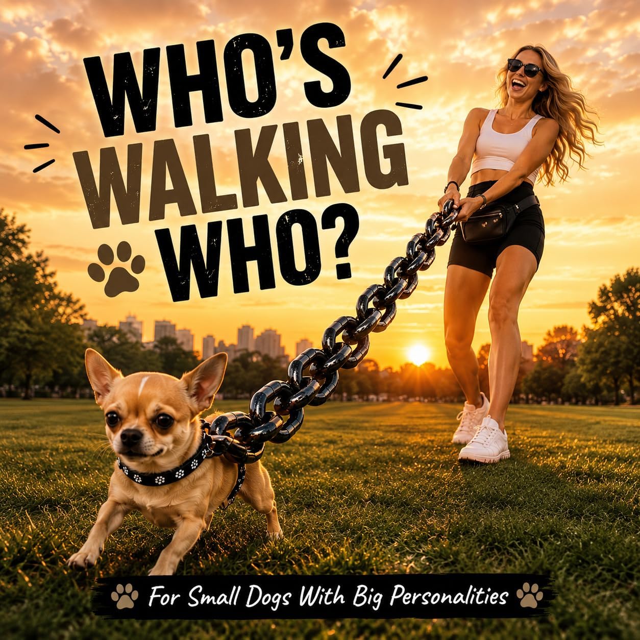 Funny Lightweight Faux Iron Chain Leash