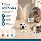 6 Pack Bouncy Cat Feather Ball Toys – Interactive Silicone Cat Balls for Indoor Cats