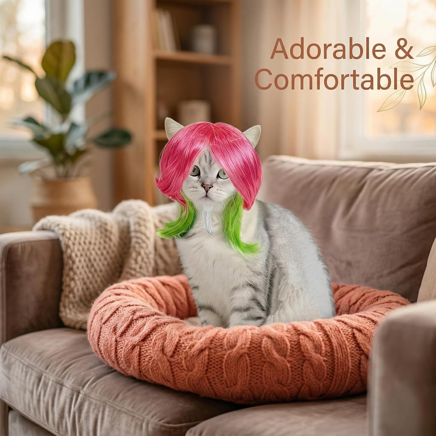6-Piece Funny Pet Wig Set for Dogs & Cats