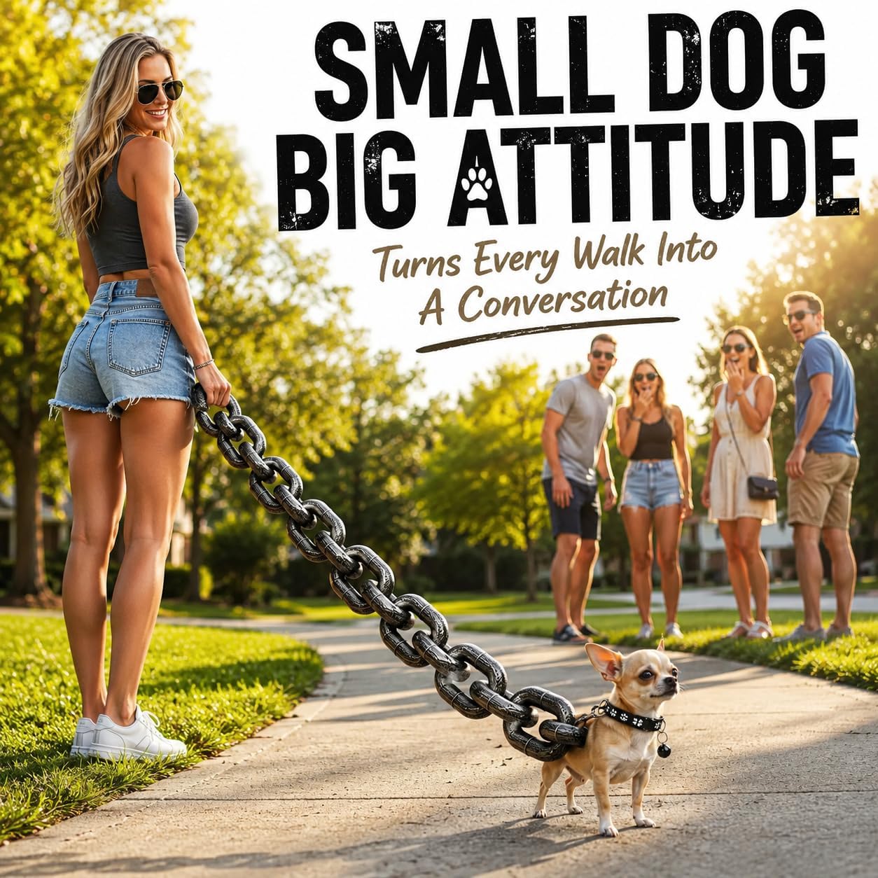 Funny Lightweight Faux Iron Chain Leash