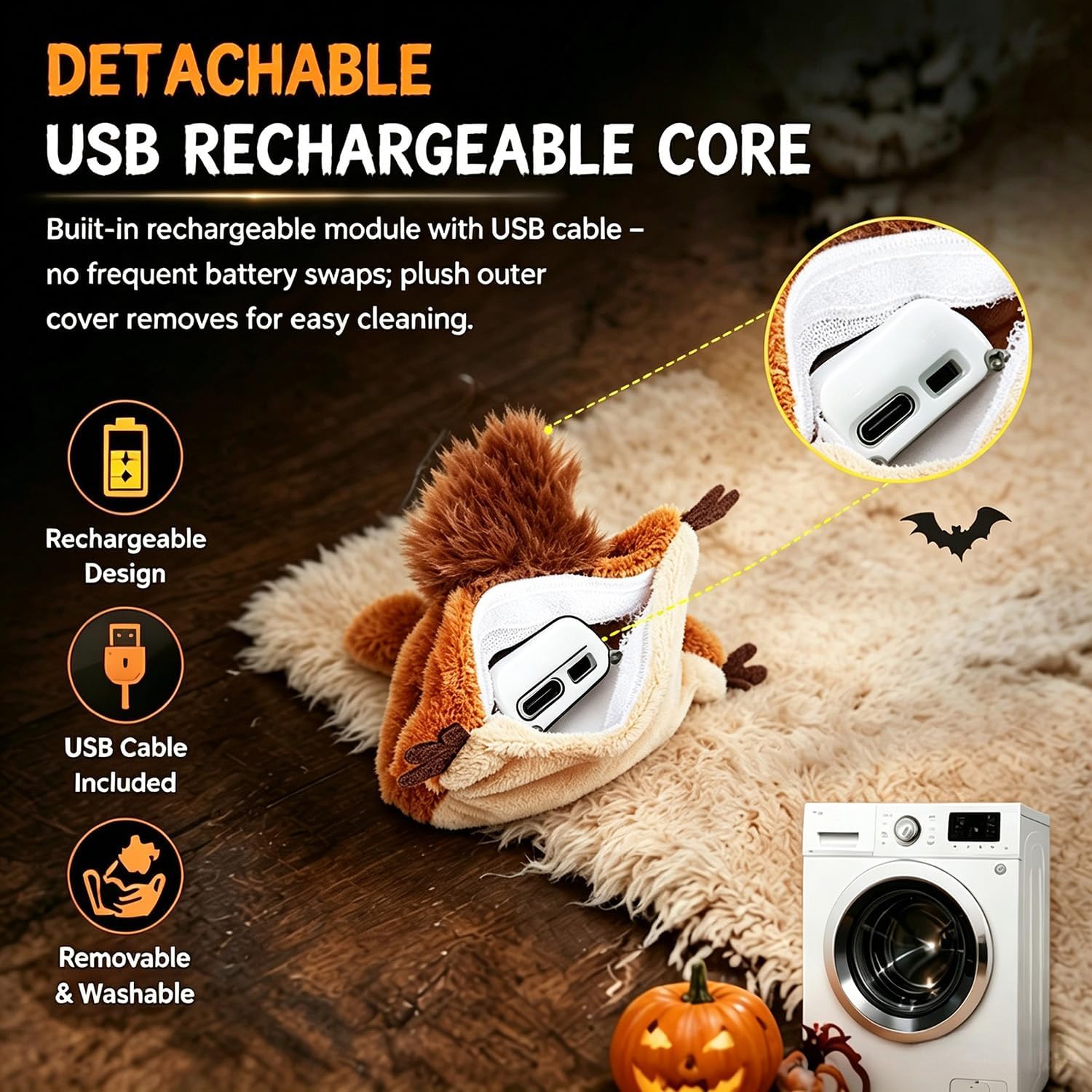 Interactive Flying Bat Cat Toy with Auto Flapping Wings Fursera