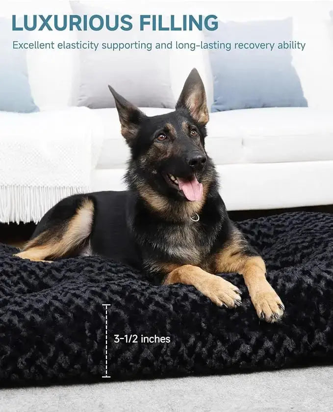 Washable Plush Dog Bed – Anti-Slip Crate Mat Fursera