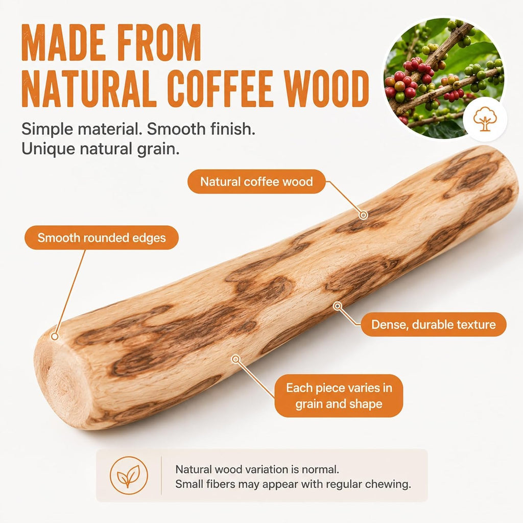 Coffee Wood Dog Chew Toy – Natural Long-Lasting Chewing Stick for Dogs