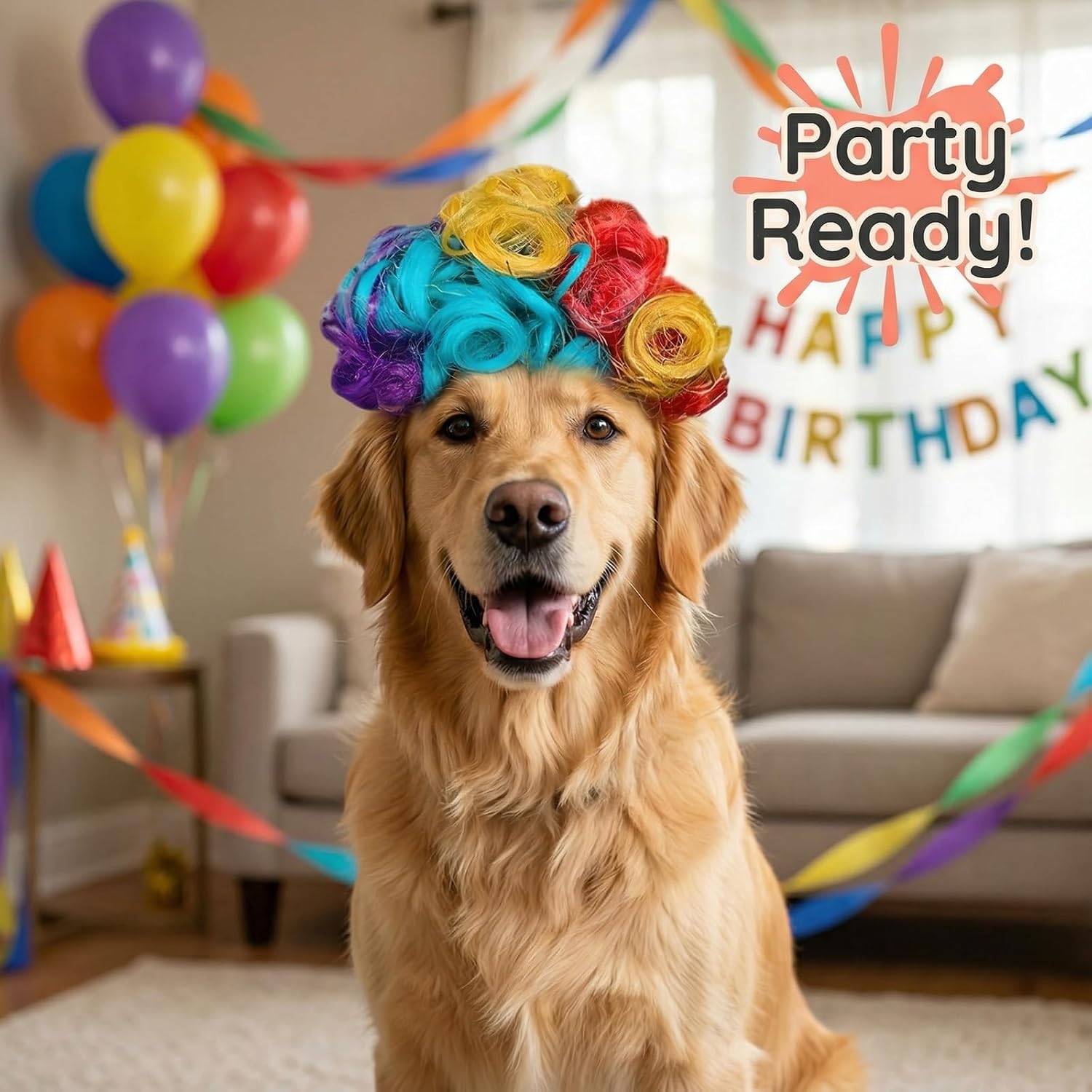6-Piece Funny Pet Wig Set for Dogs & Cats