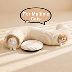 2-in-1 Cat Tunnel Bed – Foldable Cat Cave & Interactive Play Tunnel for Indoor Cats