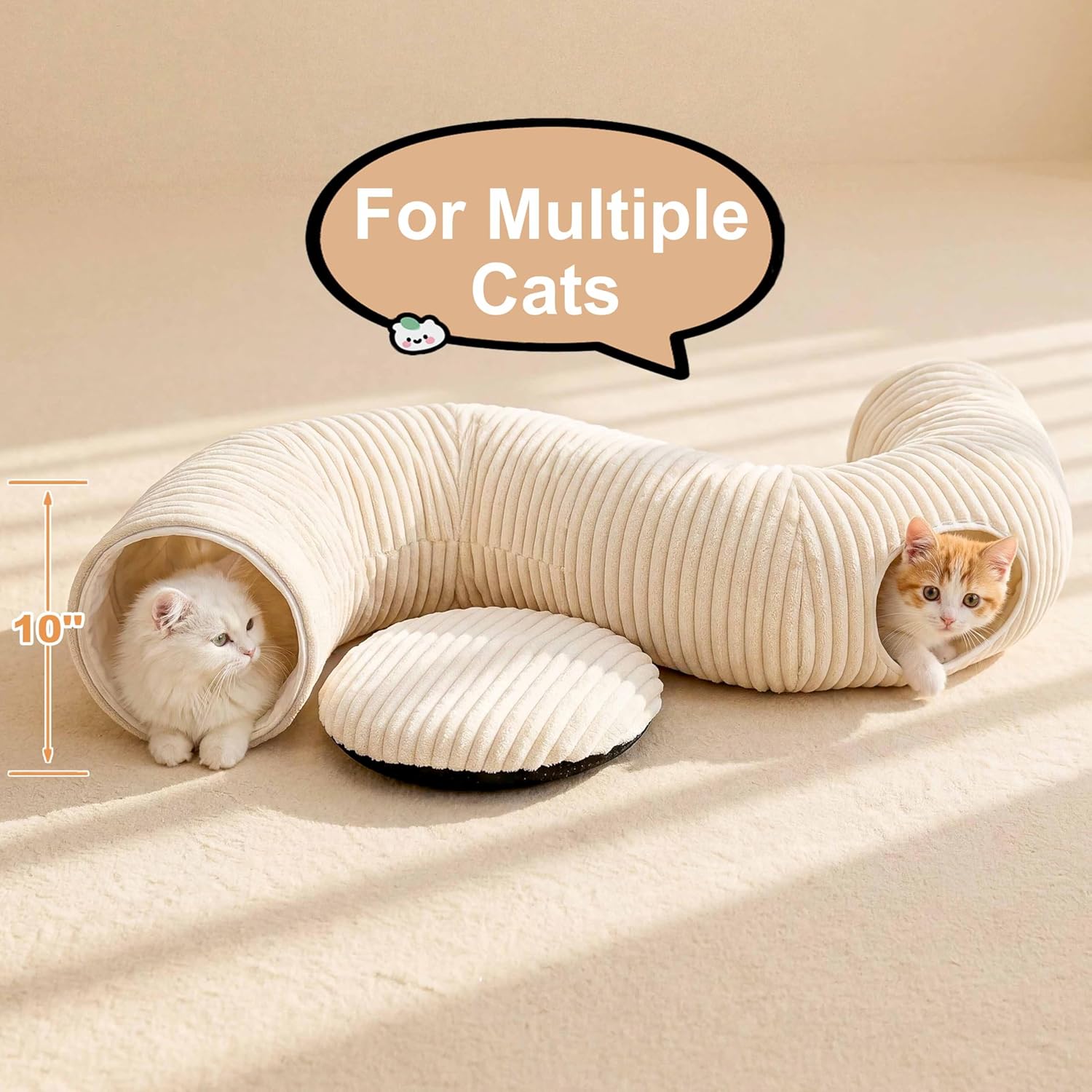 2-in-1 Cat Tunnel Bed – Foldable Cat Cave & Interactive Play Tunnel for Indoor Cats