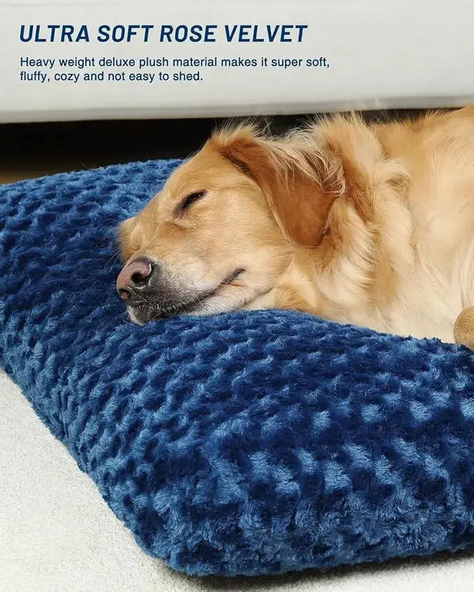 Washable Plush Dog Bed – Anti-Slip Crate Mat Fursera