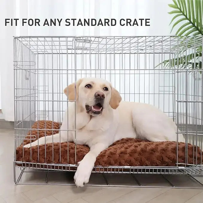 Washable Plush Dog Bed – Anti-Slip Crate Mat Fursera