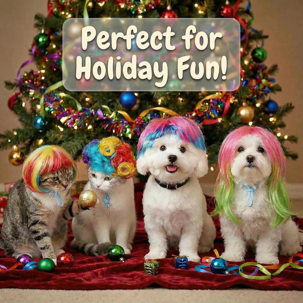 6-Piece Funny Pet Wig Set for Dogs & Cats