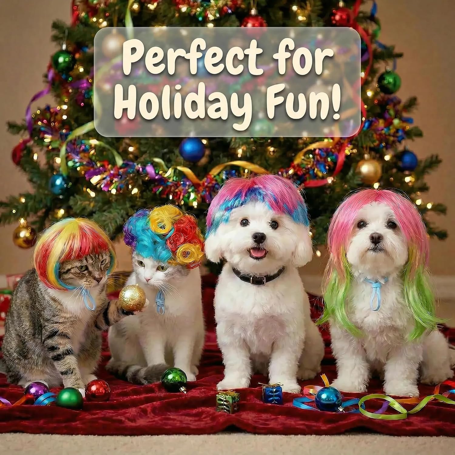 6-Piece Funny Pet Wig Set for Dogs & Cats