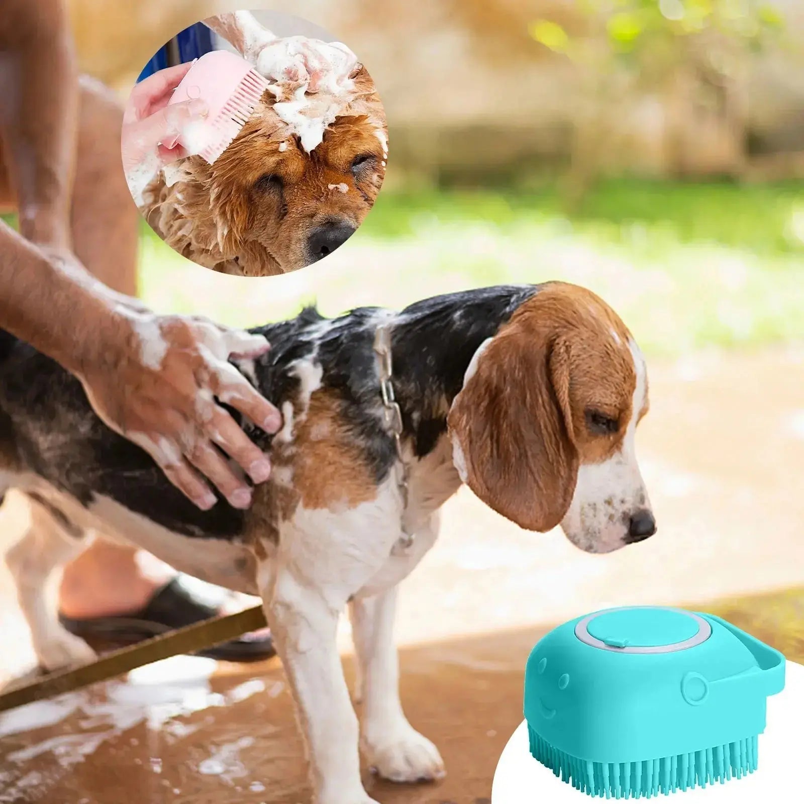 Dog Bath Brush – Silicone Shampoo Brush for Grooming STTM