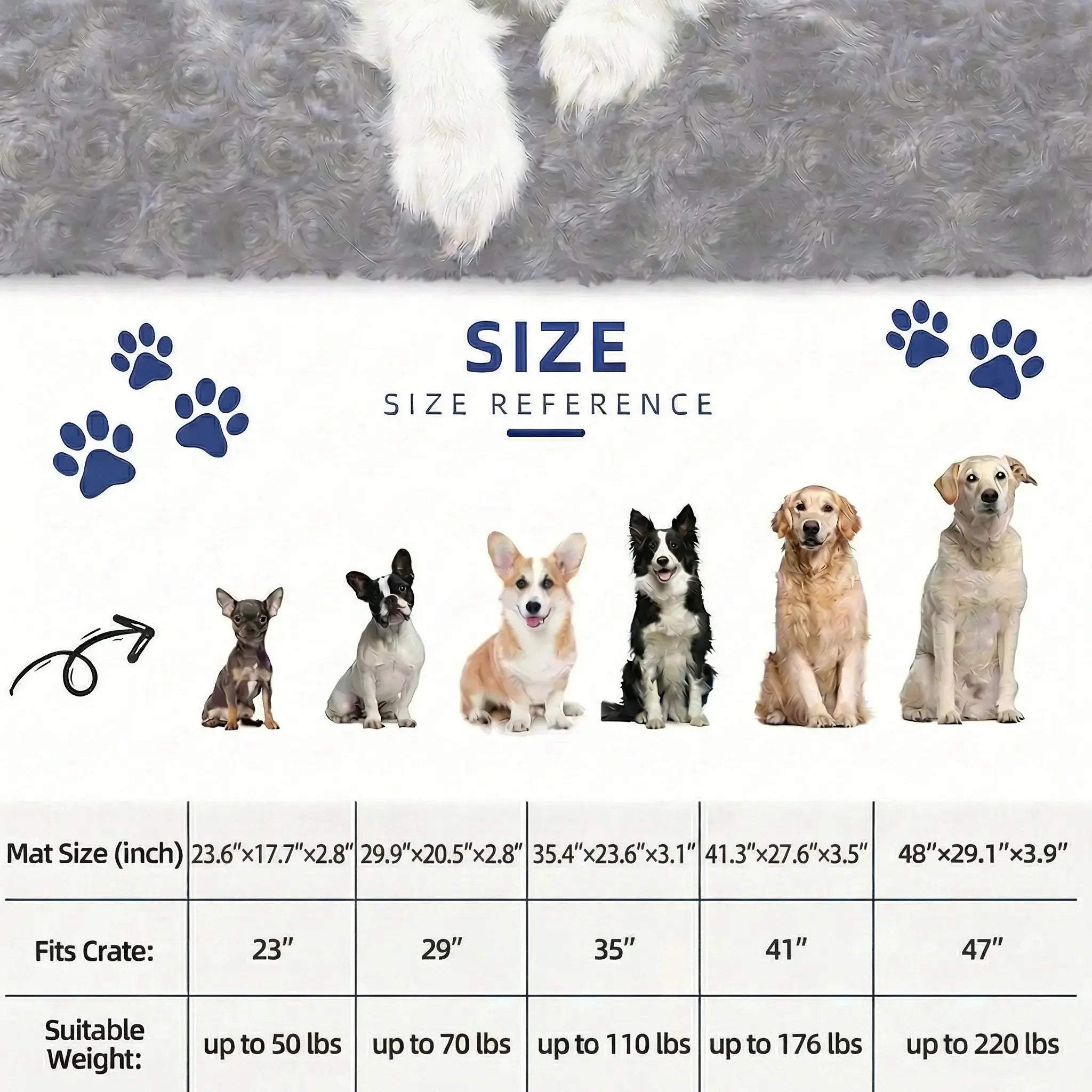 Washable Plush Dog Bed – Anti-Slip Crate Mat Fursera