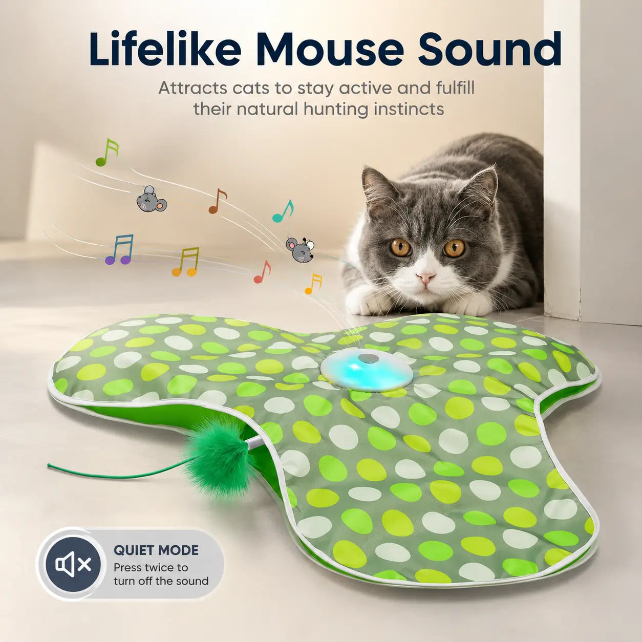 Interactive Hide & Seek Cat Toy with Moving Feather