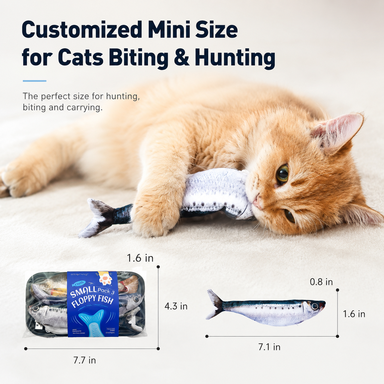 Electric Realistic Flopping Fish Cat Toys – 3 Pack