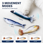 Electric Realistic Flopping Fish Cat Toys – 3 Pack