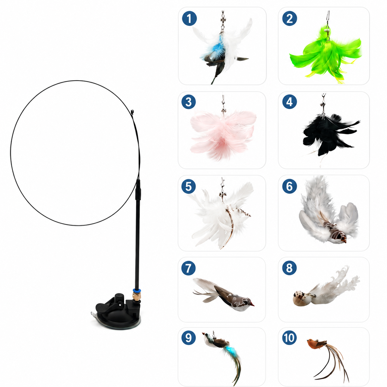 Auto & Manual Cat Wand Toy with Suction Cup