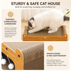 Wooden Cat Scratcher Bed for Indoor Cats