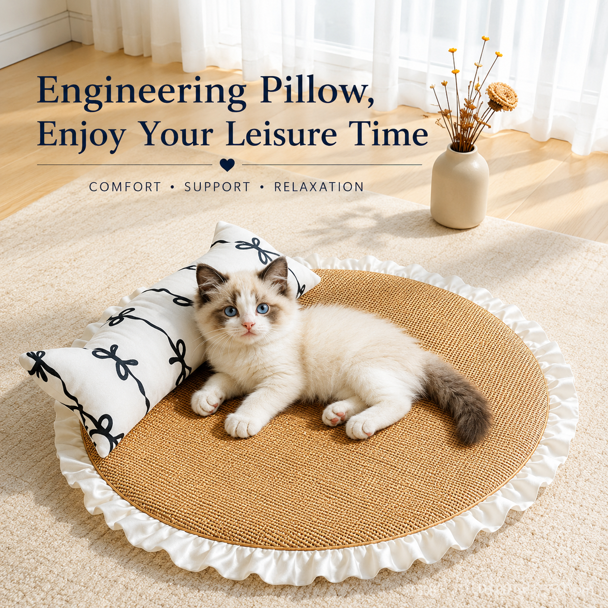 Cooling Cat Sofa Bed with Pillow