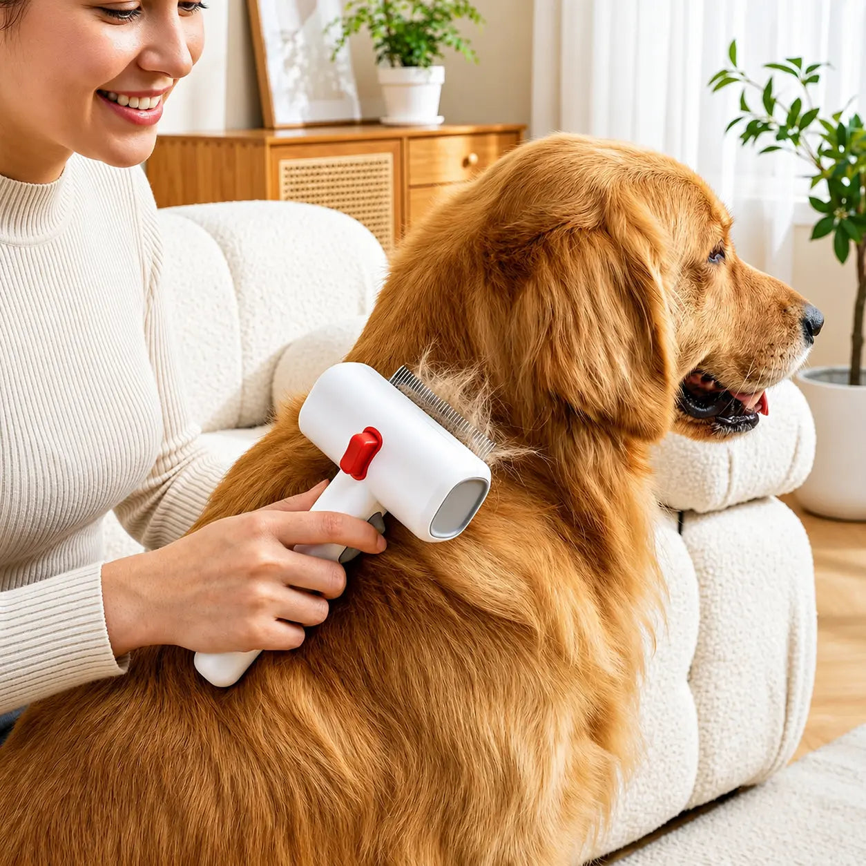 2-in-1 Pet Grooming Brush for Dogs & Cats