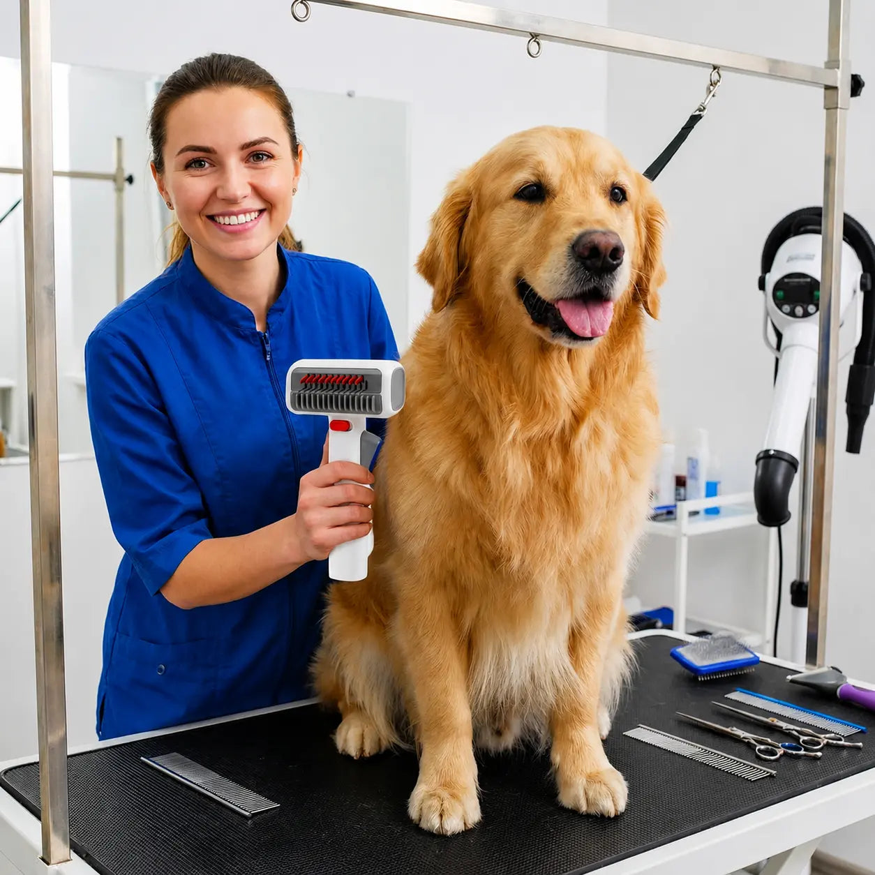 2-in-1 Pet Grooming Brush for Dogs & Cats