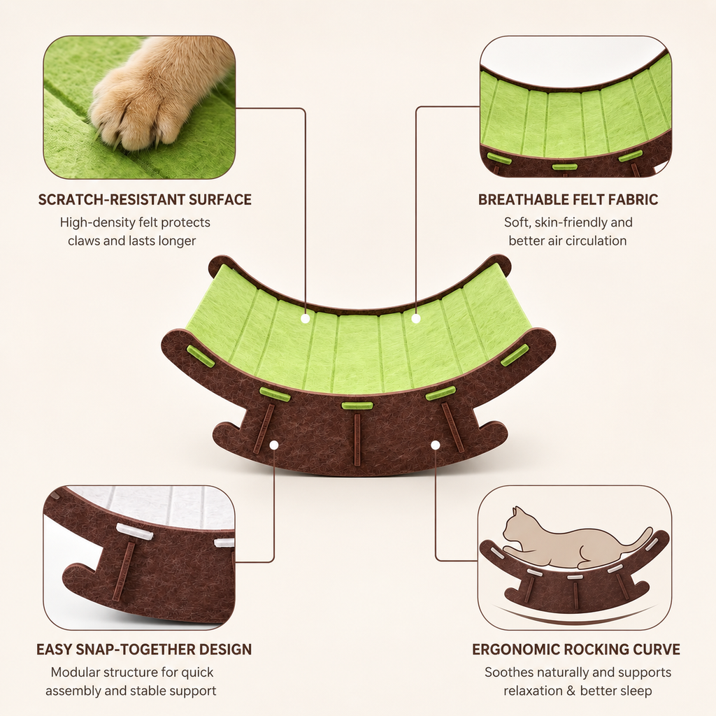 Premium Cat Rocking Bed & Scratching Lounge