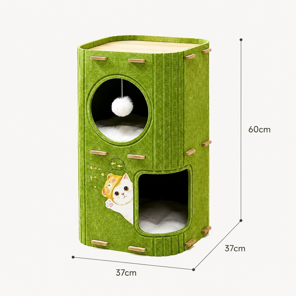 Cat Tree House with Scratcher & Condo