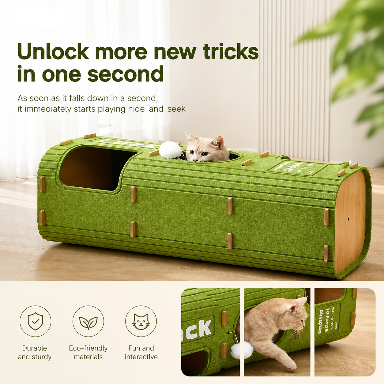 Cat Tree House with Scratcher & Condo