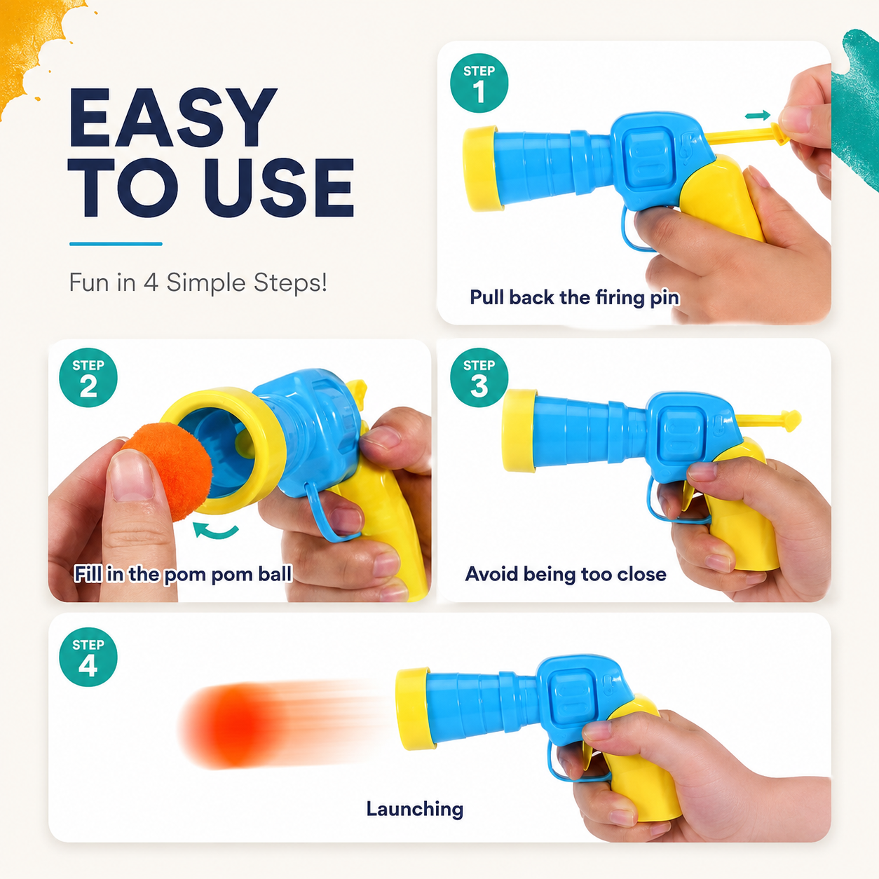 Interactive Cat Fetch Toy with Launcher Gun