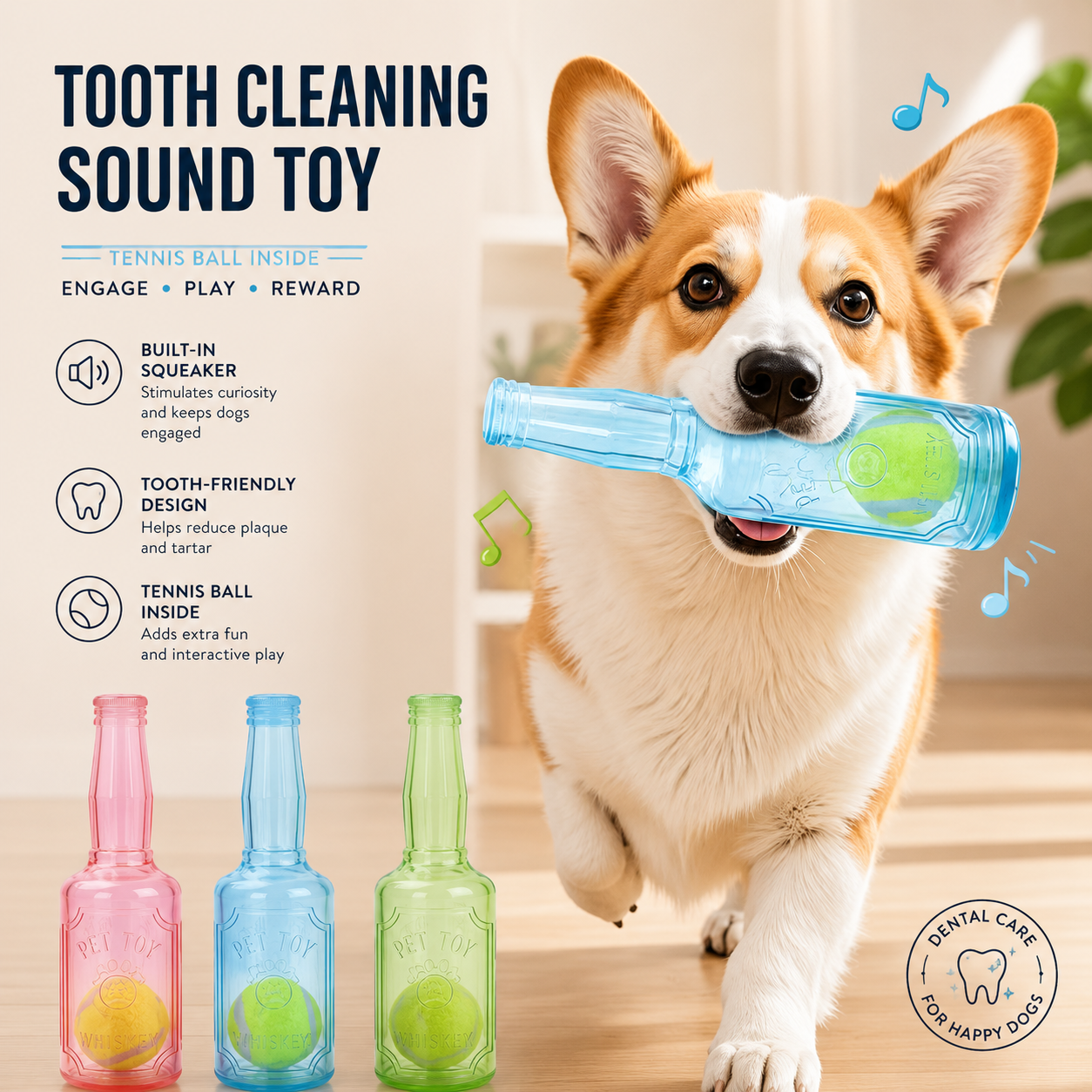 Bite-Resistant Tennis Ball Bottle Dog Chew Toy