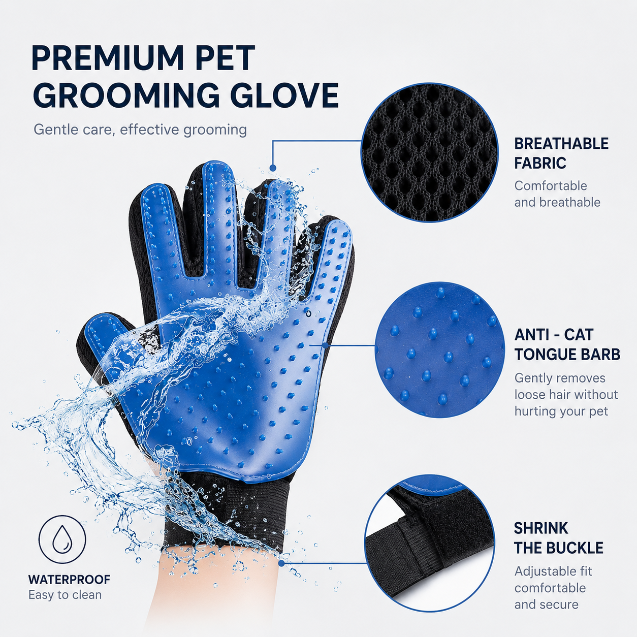 Pet Hair Remover Glove  - 1 Pair