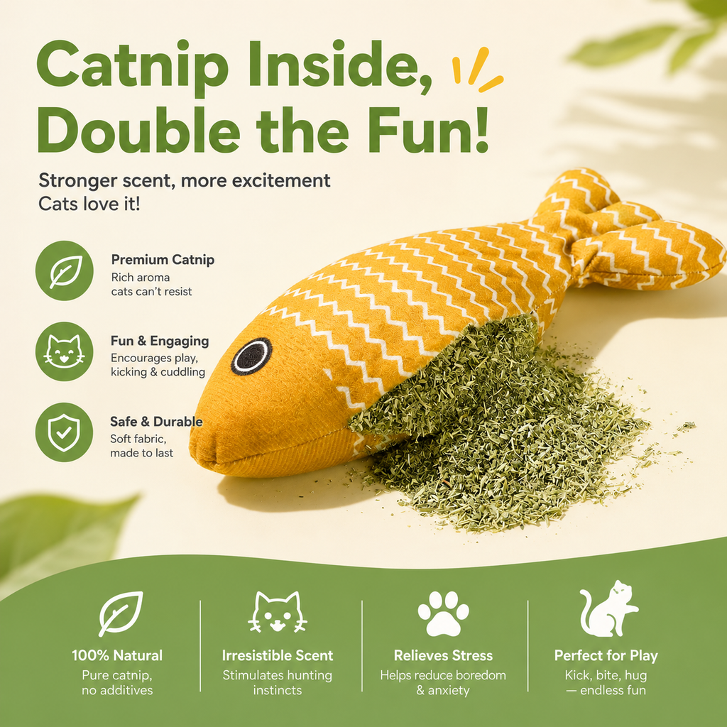 3PCS Catnip Fish Toy Set