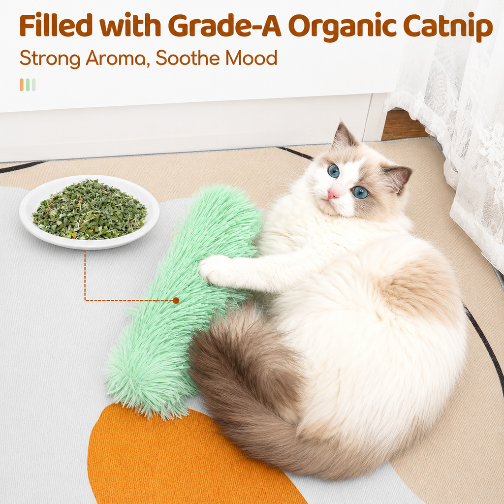 3-Pack Catnip Crinkle Cat Toy Pillows