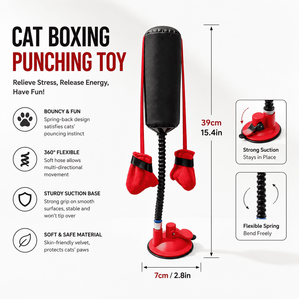Interactive Cat Boxing Toy – Suction Cup Self-Play Punching Toy for Cats