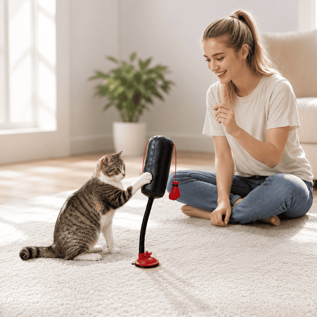 Interactive Cat Boxing Toy – Suction Cup Self-Play Punching Toy for Cats