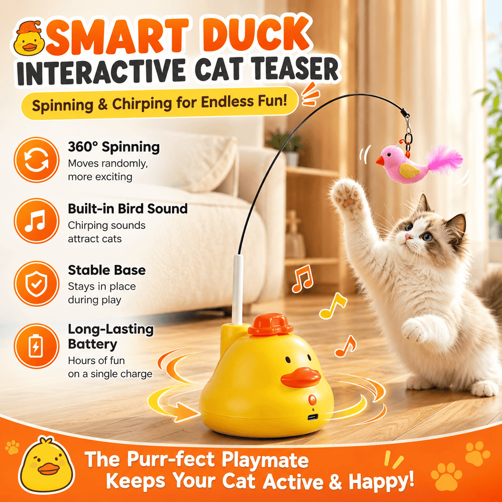 Smart Automatic Cat Teaser Toy with Motion Sensor & Bird Sound