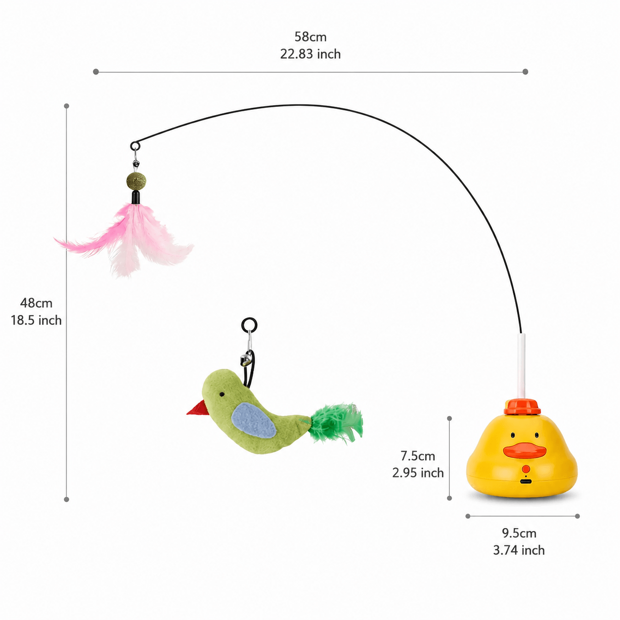 Smart Automatic Cat Teaser Toy with Motion Sensor & Bird Sound