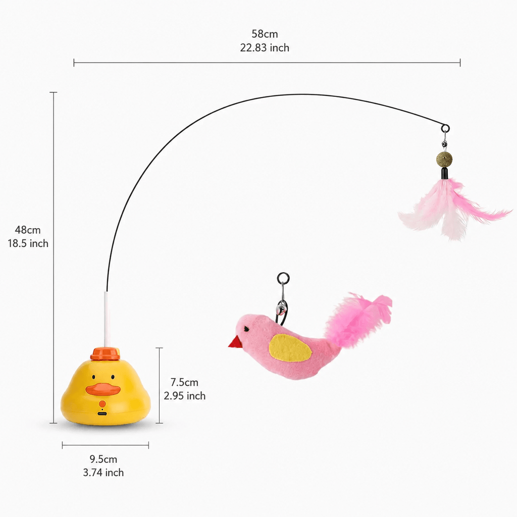 Smart Automatic Cat Teaser Toy with Motion Sensor & Bird Sound