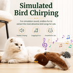 Realistic Chirping Bird Cat Toy with Flapping Wings