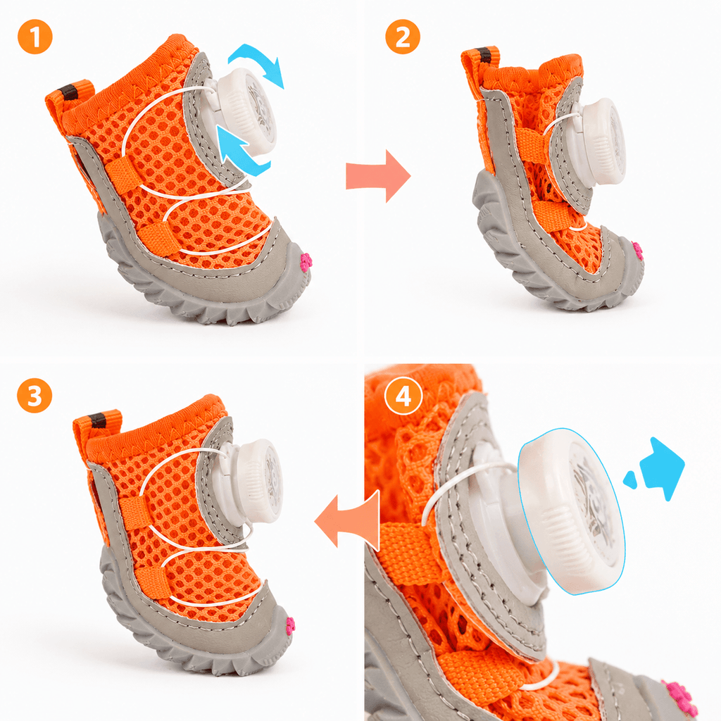 Breathable Anti-Slip Waterproof Dog Boots (4-Pack)
