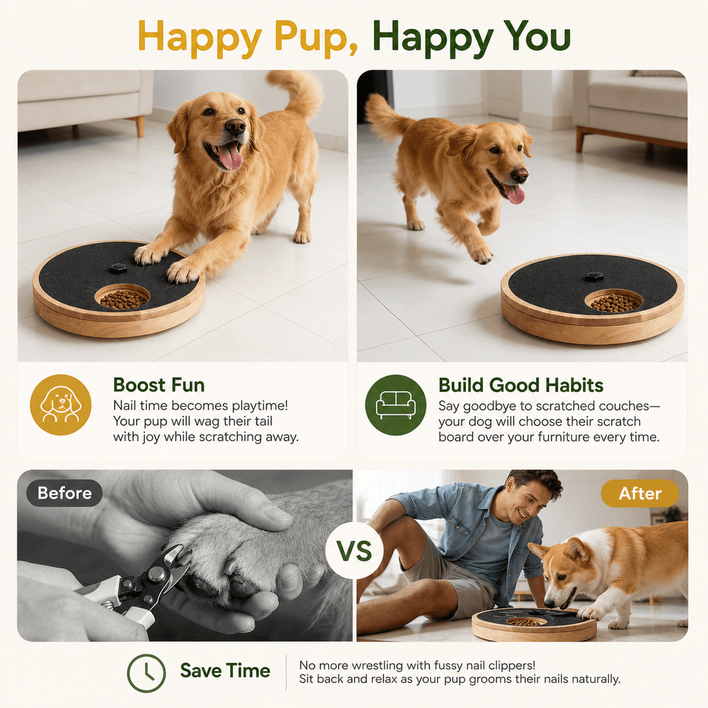 Interactive Dog Nail Scratch Board with Treat Box
